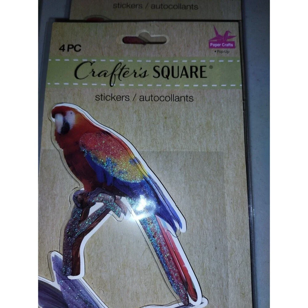 11pk Crafter's Square 3D Pop-Up Stickers Nature Birds Flowers 44ct Total